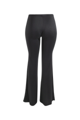 Back view of black pants showing streamlined fit and comfortable drape