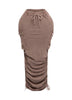 Mineral washed drawstring skirt