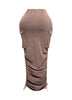 Mineral washed drawstring skirt