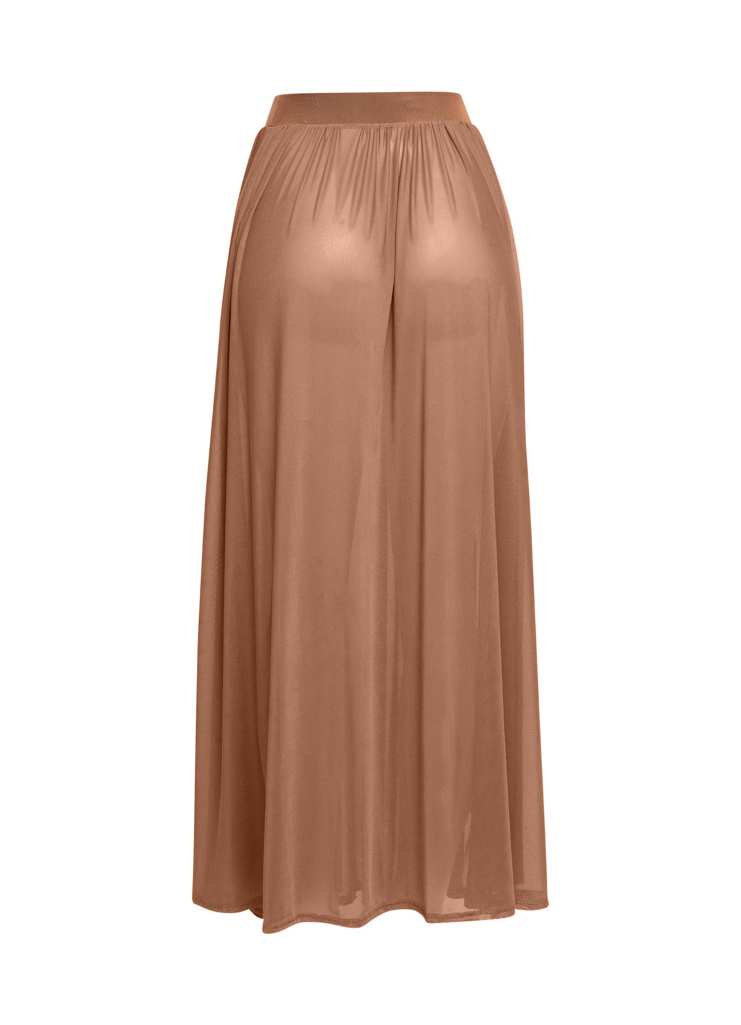 Sheer mesh maxi skirt with shorts lining